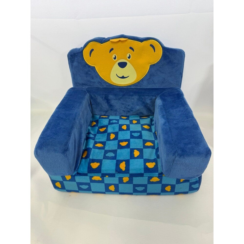 Build A Bear Workshop Folding Chair Bed Blue Yellow Convertible Plush Furniture